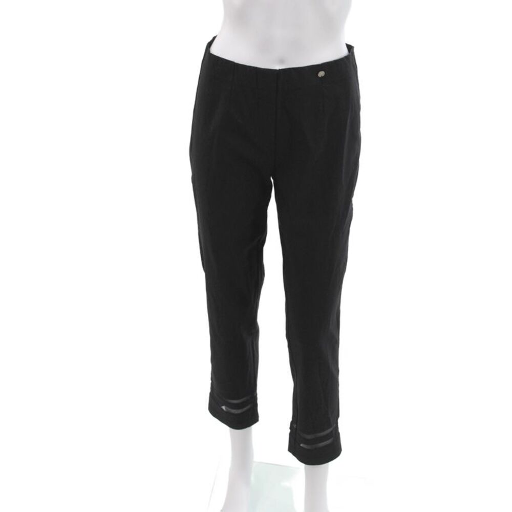 Robell Women Black Ankle Pants Pull On Viscose Stretch Casual Size 26